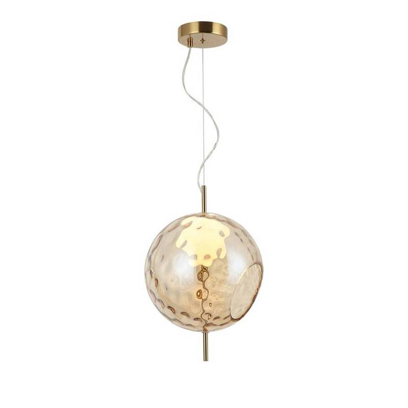 LED-Pendellampe Dalia, Ø 30 cm, amberfarben/goldfarben, Glas von Viokef