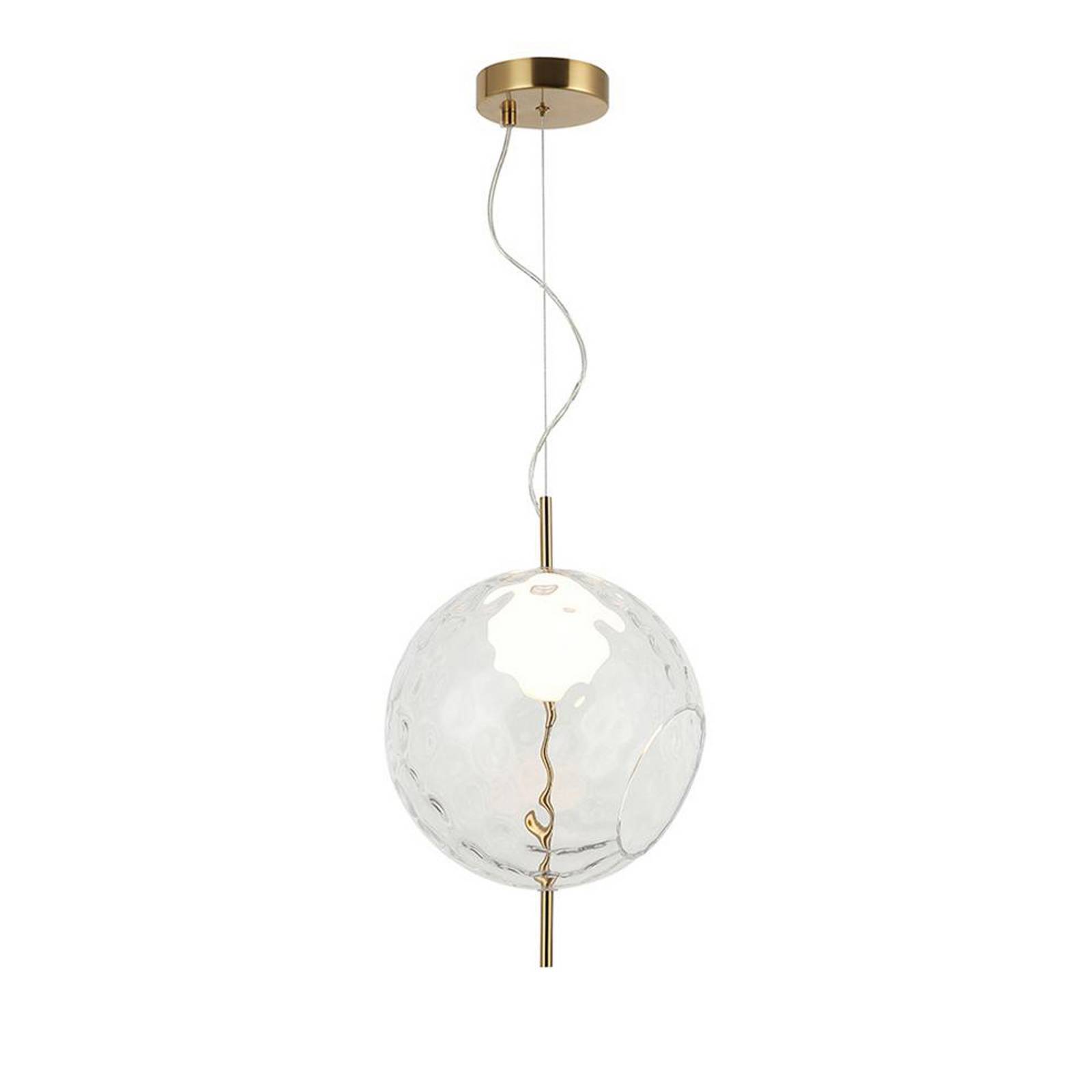 LED-Pendellampe Dalia, klar/goldfarben, Ø 30 cm, Glas LED-Pendellampe Dalia, klar/goldfarben, Ø 30 cm, Glas von Viokef