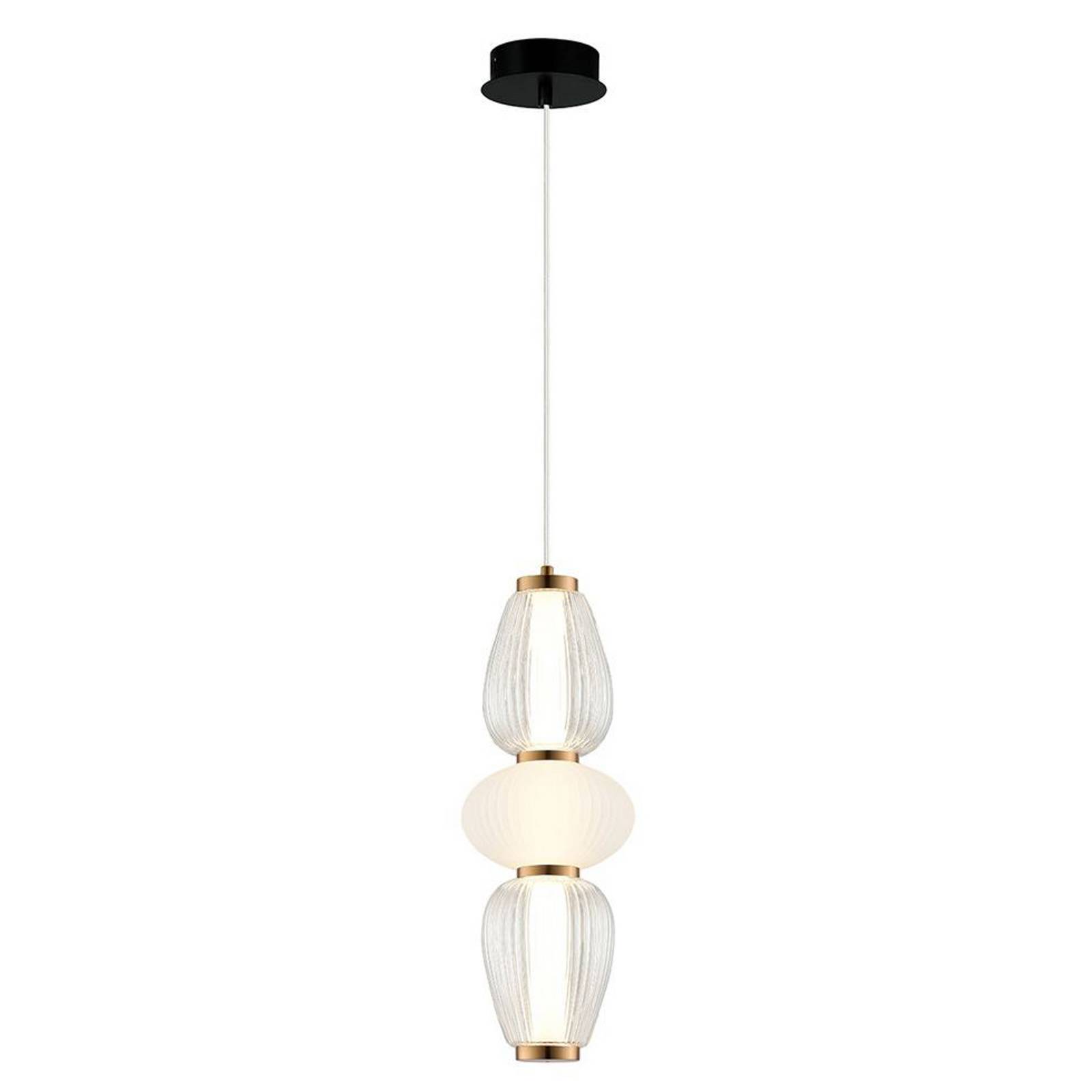 LED-Pendellampe Shiny, Ø 16 cm, klar/weiß, Glas LED-Pendellampe Shiny, Ø 16 cm, klar/weiß, Glas von Viokef