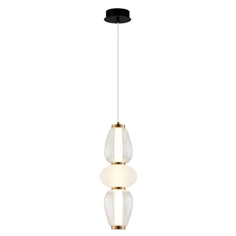 LED-Pendellampe Shiny, Ø 16 cm, klar/weiß, Glas von Viokef