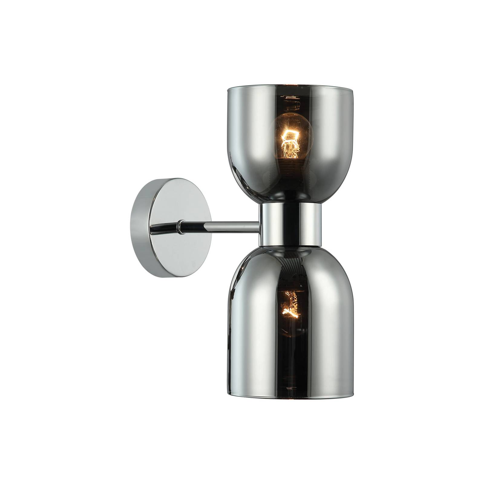 Wandleuchte Memory, Glas, chrom/rauchgrau, 2-flammig Wandleuchte Memory, Glas, chrom/rauchgrau, 2-flammig von Viokef