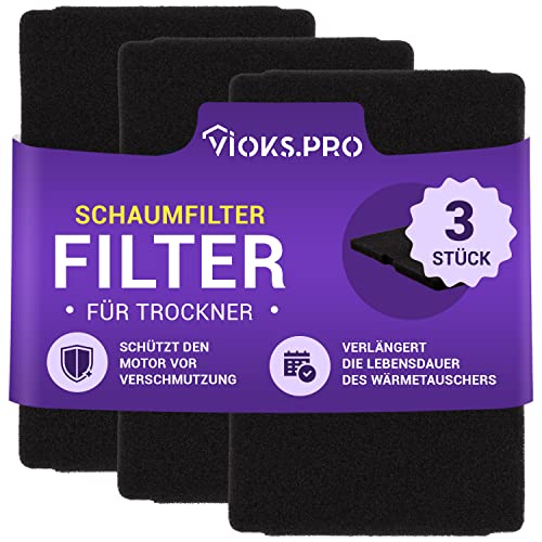 Vioks.pro 3x Trockner Filter 240x155mm Ersatz für Beko 2964840200, Beko Filter Trockner Beko Wärmepumpentrockner Filter, Beko DH8534GX0 Filter von Vioks.pro