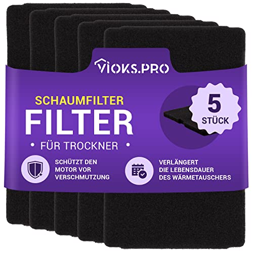 Vioks.pro 5x Trockner Filter 240x155mm Ersatz für Beko 2964840200, Beko Filter Trockner Beko Wärmepumpentrockner Filter, Beko DH8534GX0 Filter von Vioks.pro