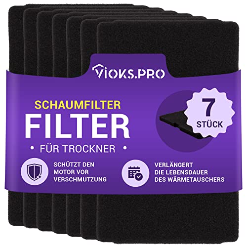 Vioks.pro 7x Trockner Filter 240x155mm Ersatz für Beko 2964840200, Beko Filter Trockner Beko Wärmepumpentrockner Filter, Beko DH8534GX0 Filter von Vioks.pro