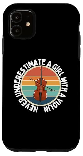 Unterschätze niemals ein Mädchen mit einer Geige Lustige Geigerin Hülle für iPhone 11 von Violin Player And Violin Teacher Gifts