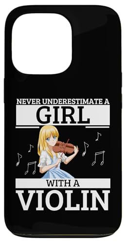 Unterschätze niemals ein Mädchen mit einer Geige Lustige Geigerin Hülle für iPhone 13 Pro von Violin Player And Violin Teacher Gifts