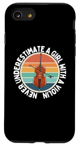 Unterschätze niemals ein Mädchen mit einer Geige Lustige Geigerin Hülle für iPhone SE (2020) / 7 / 8 von Violin Player And Violin Teacher Gifts
