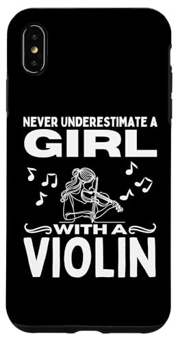 Unterschätze niemals ein Mädchen mit einer Geige Lustige Geigerin Hülle für iPhone XS Max von Violin Player And Violin Teacher Gifts
