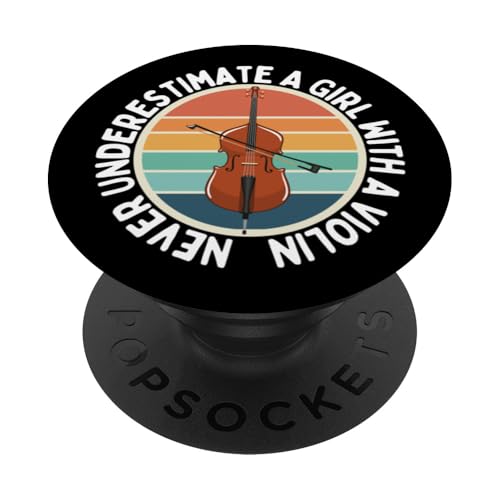 Unterschätze niemals ein Mädchen mit einer Geige Lustige Geigerin PopSockets Klebender PopGrip Unterschätze niemals ein Mädchen mit einer Geige Lustige Geigerin PopSockets Klebender PopGrip von Violin Player And Violin Teacher Gifts