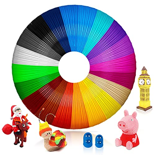 Viosmut 3D Stift Filament 1,75 mm PLA, Pen 20 Farben, je 5M - Packung für Kinder & Erwachsene, Zubehör für ODRVM, Tecboss, Lovebay and 3D Drucker von Viosmut