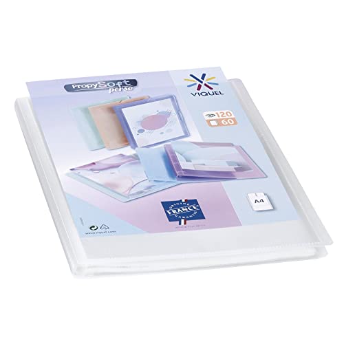 Viquel - Dokumentenmappe, DIN A4, 120 Bilder (60 Hüllen) Propysoft - Klarsichthüllen glatt - farblos durchscheinend von Viquel