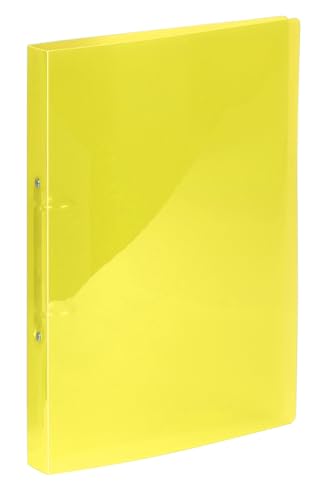 Viquel - Flexibler A4-Ordner aus Kunststoff - 2 Ringe - Rücken 2,5 cm - Bürobedarf zum Ordnen und Aufbewahren von Dokumenten - Gelb durchscheinend von Viquel