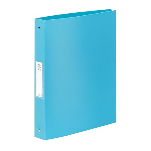 Viquel - Flexibler Ordner A4 MAXI FEEL'EASY – 4 Ringe – Rücken 4 cm – für A4-Dokumente – aus strapazierfähigem Kunststoff – Ausweisetikett auf dem Rücken – Blau Türkis von Viquel