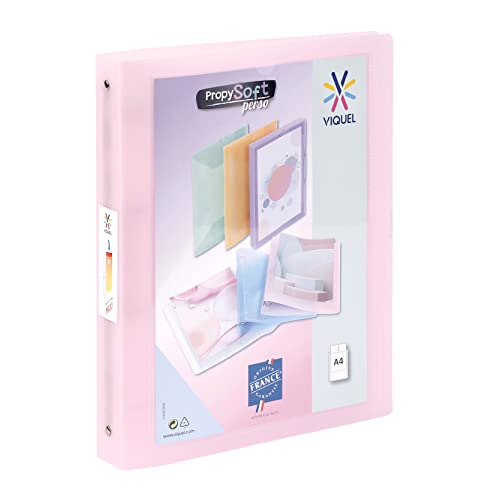 Viquel - Flexibler Ordner Maxi A4-4 Ringe - Rücken 4 cm - für A4 Dokumente - transluzent rosa von Viquel