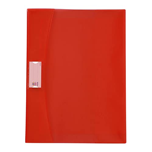 Viquel Strong Cover Heftschoner, 24 x 32 cm, aus rotem Kunststoff, hochwertig, verstärkter Rücken, mit Klappen, Lesezeichen von Viquel
