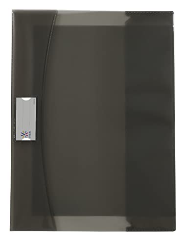 Viquel Strong Cover – Heftschoner 17 x 22 cm aus grauem Kunststoff – Premium-Qualität – verstärkter Rücken – mit Klappen für Lesezeichen von Viquel