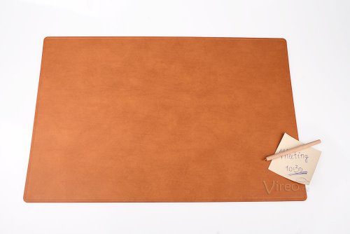 Schreibtischunterlage 60x40cm braun aus glattem Reycling-Leder von Vireo