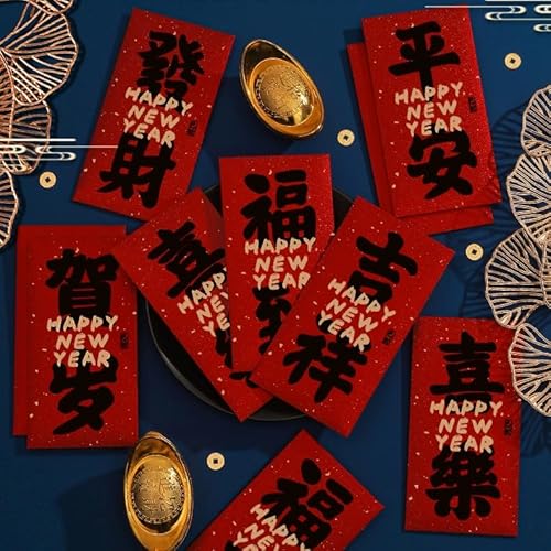 30 rote Briefumschläge für chinesisches Neujahrsfest, 2025 Mondneujahr, Schlangen-Geldumschläge, groß, mit Goldfolien-Design und Aufschrift "Best Wishes" von VirgoCCY