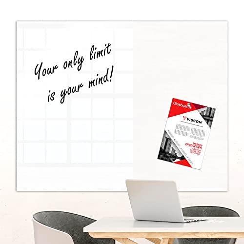 Design Glasmagnettafel MIO - stylisches Glasboard für Zuhause und im Büro - Glastafel beschreibbar und magnetisch - 100x150 cm Weiß von Viscom