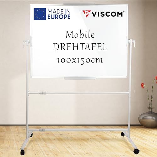 VISCOM Whiteboard mit Rollen-Ständer 100x150 cm Schreibfläche - mobile Drehtafel doppelseitig verwendbar - Stativdrehtafel beschreibbar, abwischbar & magnetisch - ideal für Büro, Schule & Seminare VISCOM Whiteboard mit Rollen-Ständer 100x150 cm Schreibfläche - mobile Drehtafel doppelseitig verwendbar - Stativdrehtafel beschreibbar, abwischbar & magnetisch - ideal für Büro, Schule & Seminare von Viscom