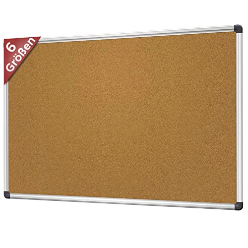 VISCOM Kork-Pinnwand - 45 x 60 cm - Korktafel mit Aluminium-Rahmen in 6 Größen - Pinnwand für Notizen - hochwertiges natürliches Kork von Viscom