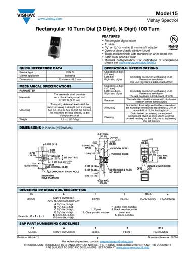 Vishay 15A11B10 Encoder 1St. Vishay 15A11B10 Encoder 1St. von Vishay