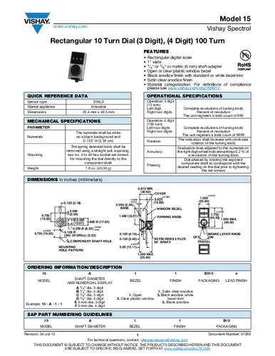 Vishay 15A11B10 Encoder 1St. von Vishay