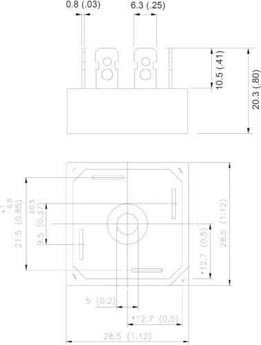 Vishay 36MB80A Brückengleichrichter D-34 800V 35A Einphasig von Vishay