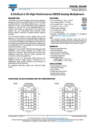 Vishay DG409DY-E3 SMD Tube von Vishay