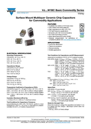 Vishay Keramik-Kondensator SMD 0603 27pF 50V 5% (L x B x H) 0.063 x 0.03 x 0.03mm von Vishay