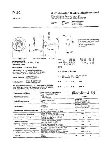 Vishay P20 110 4K7 10% AEY Draht-Potentiometer 30W 4.7kΩ 1St. von Vishay