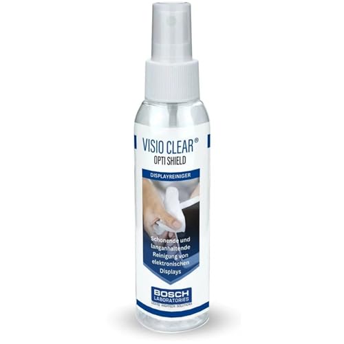 VisioClear® | 1x 100 ml Displayreiniger Spray mit Sprühaufsatz, gegen Schmutz & Abdrücke auf Bildschirmen – antistatische & staubabweisende Reinigung von Laptops, Smartphones, Tablets und TV-Geräten von VisioClear