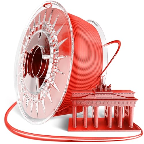 Vision 3D® Filament - [1KG Spule] 3D Drucker Filament 1.75 - Biologisch abbaubar & sauber gewickelt - kompatibel mit FDM 3d-Druckern incl. Slip Bag (Rot) von Vision 3D