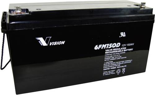 Vision Akkus 6FM150DX 6FM150DX Bleiakku 12V 150Ah Blei-Vlies (AGM) (B x H x T) 485 x 240 x 172mm M8- von Vision Akkus