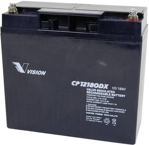 Vision Akkus CP12180DX CP12180DX Bleiakku 12V 18Ah Blei-Vlies (AGM) (B x H x T) 181 x 167 x 77mm M5- von Vision Akkus