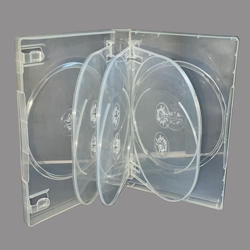 Vision Media® DVD-Hüllen für 8 DVDs, transparent, 27 mm Rücken, 5 Stück von Vision Media