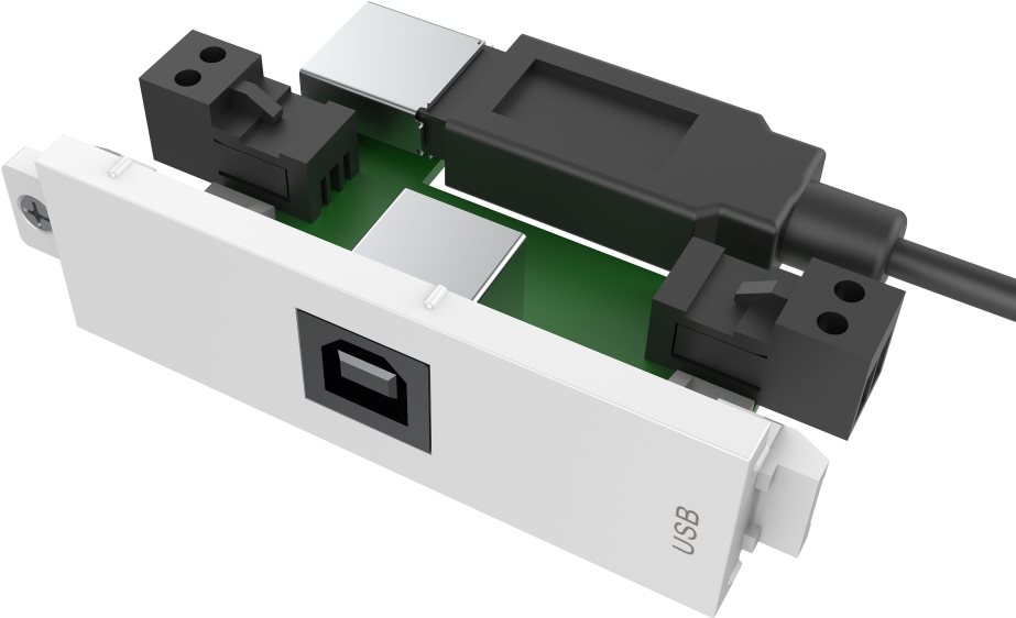 VISION TechConnect 3 USB-b module with active booster circuit - Modulares Faceplate-Snap-In - USB-Typ B von Vision