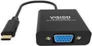 VISION - Videoschnittstellen-Converter - VGA / USB - USB-C (M) bis HD-15 (VGA) (W) - Schwarz - 1080p-Unterstützung von Vision