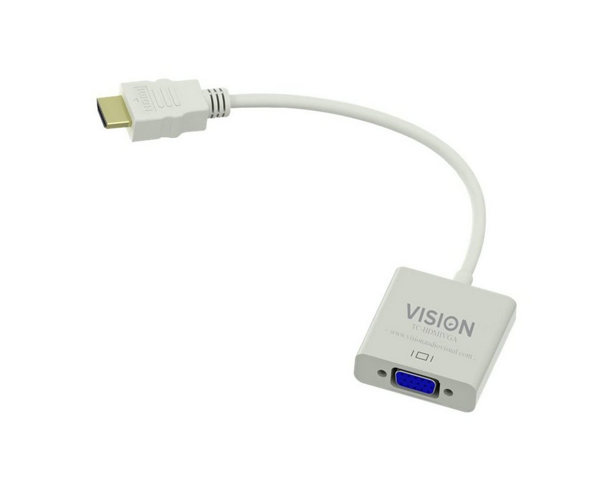 Vision HDMI zu VGA-Adapter HDMI-Adapter, 1920 x 1080, Gesamtlänge: 230 mm, Weiß von Vision