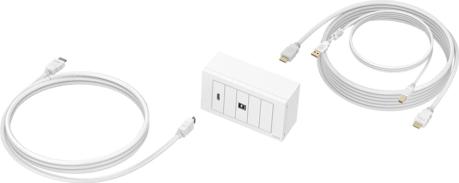 Vision Techconnect Modulares AV-Panel mit Kabeln - 5 Meter Kabel - 4K bei 60 Hz - Einfaches Paket zur Installation von Touchpanel-Displays oder Projektoren - Enthält britische Doppel-Gang-Aufputzdose und Doppel-Gang-Rahmen für fünf (TC3-PK5M) Vision Techconnect Modulares AV-Panel mit Kabeln - 5 Meter Kabel - 4K bei 60 Hz - Einfaches Paket zur Installation von Touchpanel-Displays oder Projektoren - Enthält britische Doppel-Gang-Aufputzdose und Doppel-Gang-Rahmen für fünf (TC3-PK5M) von Vision