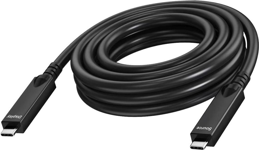 Vision - USB-Kabel - 24 pin USB-C (M) zu 24 pin USB-C (M) - USB 3.2 Gen 1 / DisplayPort 2.1 - 3 A - 7 m - Active Optical Cable (AOC), USB Power Delivery (60W), Support von 4K 60 Hz - Schwarz (TC 7MUSBC/BL) von Vision