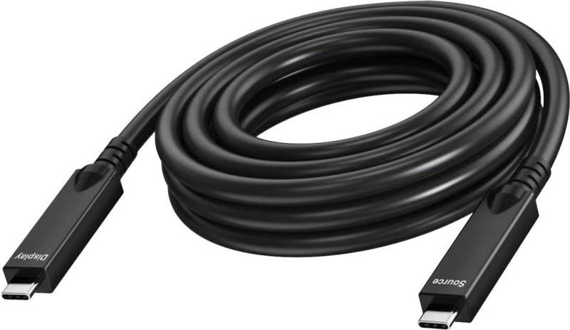Vision - USB-Kabel - 24 pin USB-C (M) zu 24 pin USB-C (M) - USB 3.2 Gen 1 / DisplayPort 2.1 - 3 A - 7 m - Active Optical Cable (AOC), USB Power Delivery (60W), Support von 4K 60 Hz - Schwarz (TC 7MUSBC/BL) von Vision
