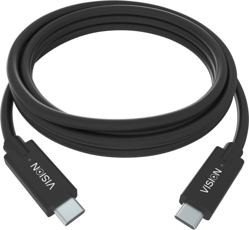 Vision - USB-Kabel - USB-C (M) bis USB-C (M) - Thunderbolt 3 / USB 3.0 / USB 3.1 Gen 1 - 3 A - 2 m - Schwarz von Vision