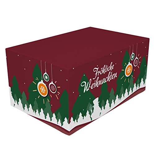 Vinyl Palettenhusse Weihnachten - für 4 Paletten - 120 x 80 x 58 cm - dekorative Abdeckung - Einsatz Indoor & Outdoor von Vispronet