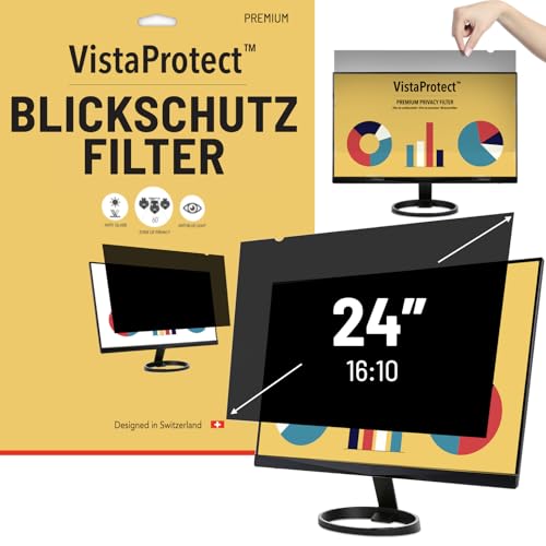 VistaProtect – Premium Blickschutzfilter & Anti-Blaulichtfilter, Privacy Filter Anti Blue Light Blickschutzfolie für Computermonitore (24" Zoll - 16:10) von VistaProtect