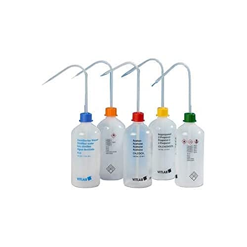 Vitlab 1332909 Sicherheitsspritzflasche mit Vent-Cap, Polyethylen Niedrige Dichte, N-Hexan, 500 mL (12-er Pack) von Vitlab