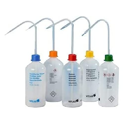 Vitlab 1332939 Sicherheitsspritzflasche mit Vent-Cap, Polyethylen Niedrige Dichte, Thf, 500 mL (12-er Pack) von Vitlab