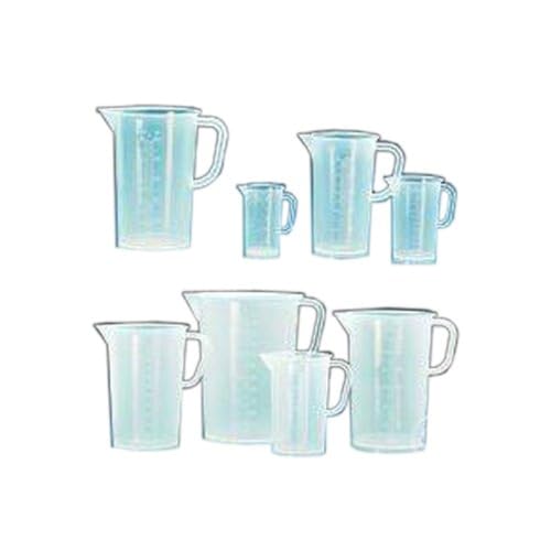 Vitlab Polypropylen Messbecher, Erhabene Skala, Transparent, 100ml Kapazität, 50mm Durchmesser, 80mm Höhe, 24 Stück von Vitlab