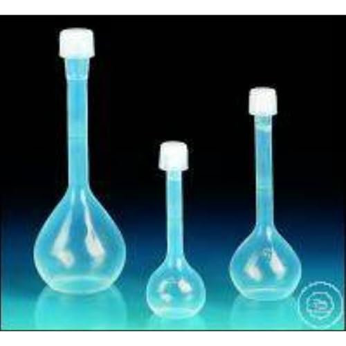 Vitlab Perfluoralkoxyalkan Messkolben mit Schraubkappe, Transparent, Klasse A, 25GL Gewinde, 250ml Kapazität, 235mm Höhe, 2 Stück von Vitlab