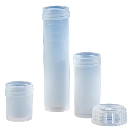 Vitlab Perfluoralkoxyalkan Probengefäß ohne Schraubkappe, Stehring Außenboden, Transparent, 25ml Kapazität, 29mm Durchmesser, 72mm Höhe von Vitlab